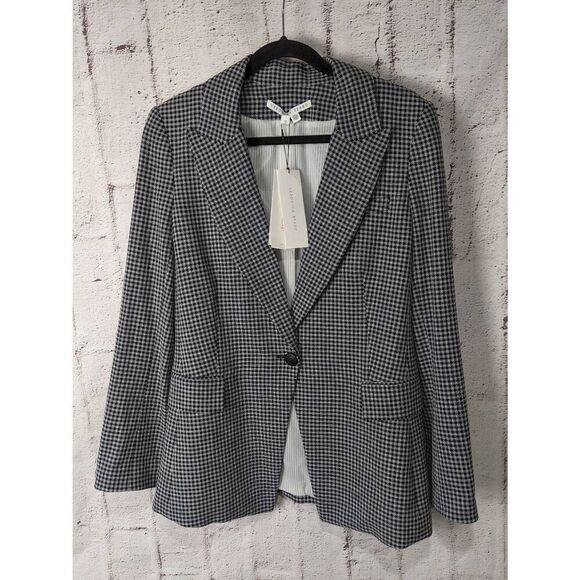 Veronica Beard Classic Long and Lean Dickey Blazer Black & White Jacket Size 10 - Picture 1 of 10